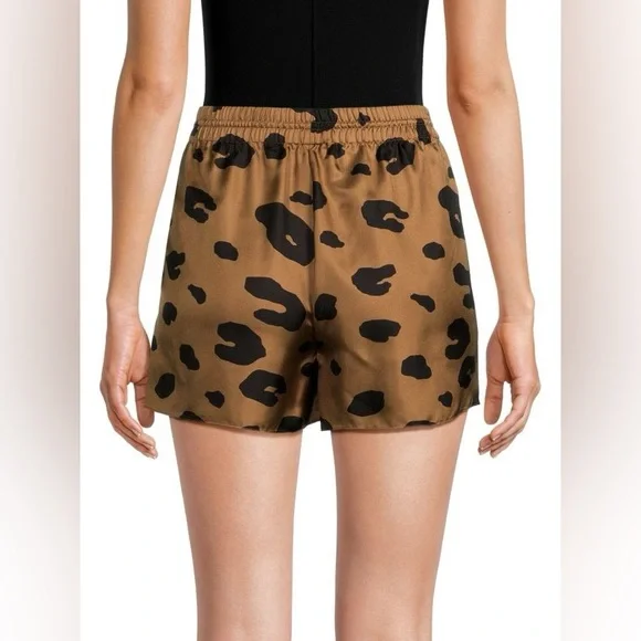 NWT! THEORY Leopard Silk Shorts size Large L
